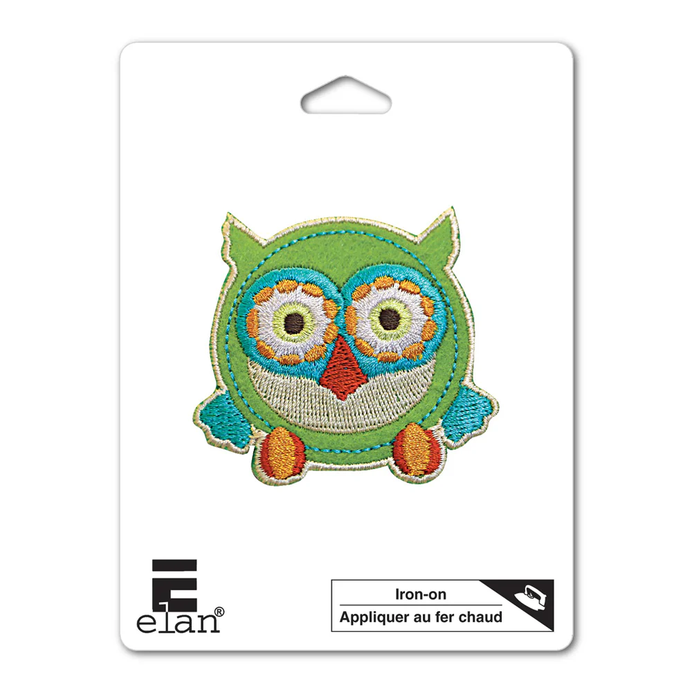 ELAN Motif - Green Owl - 60mm -1 pcs