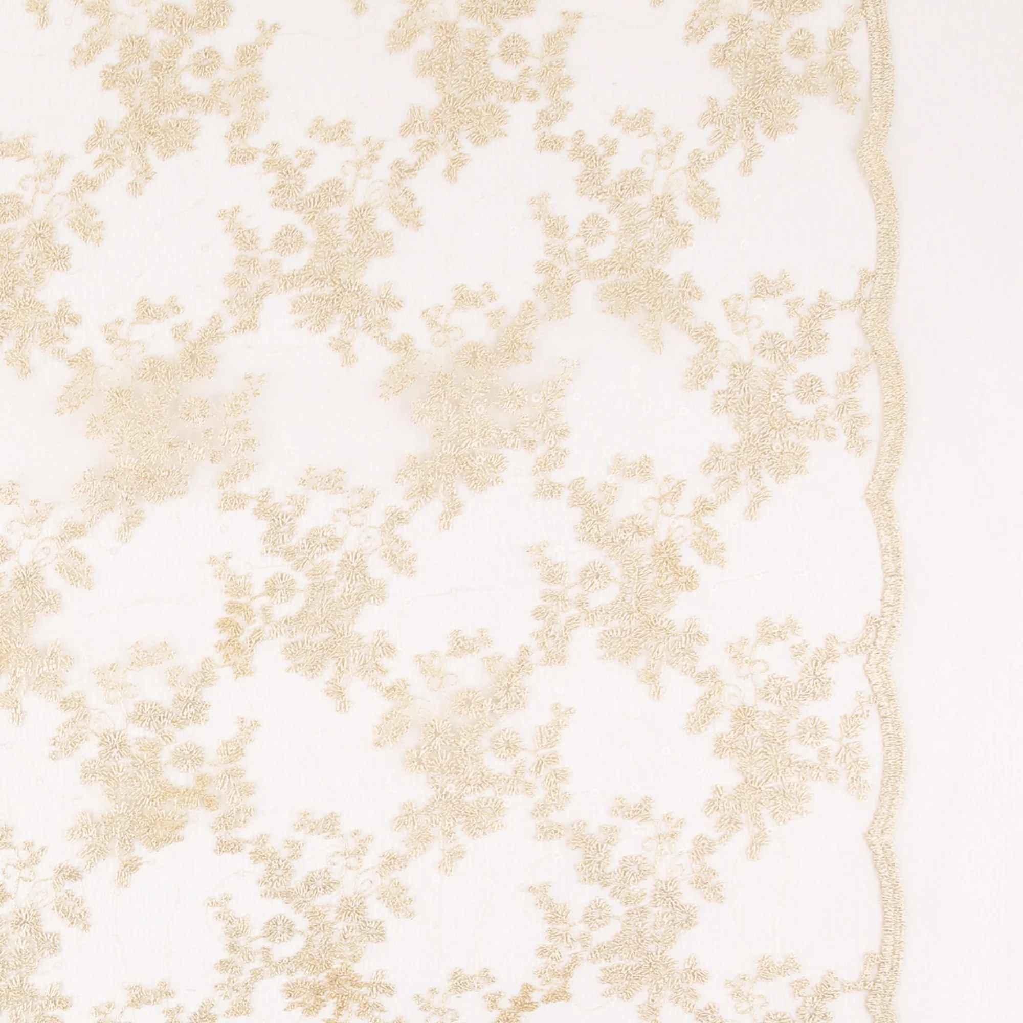 Embroidered Mesh - SIENNA - 011 - Cream with Metalic Gold thread