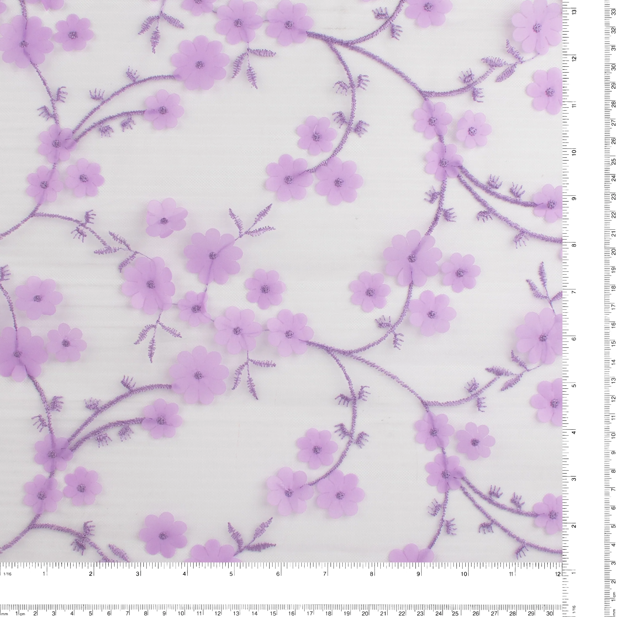 Embroidered mesh - WHIMSICAL - 003 - Purple - Image 3