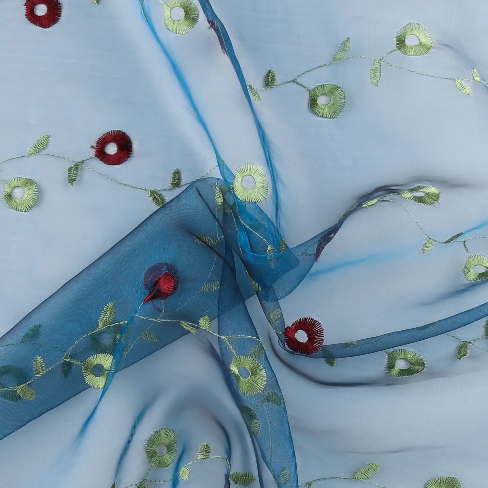 Embroidered Organza - CHARLOTTE - 006 - Blue - Image 2