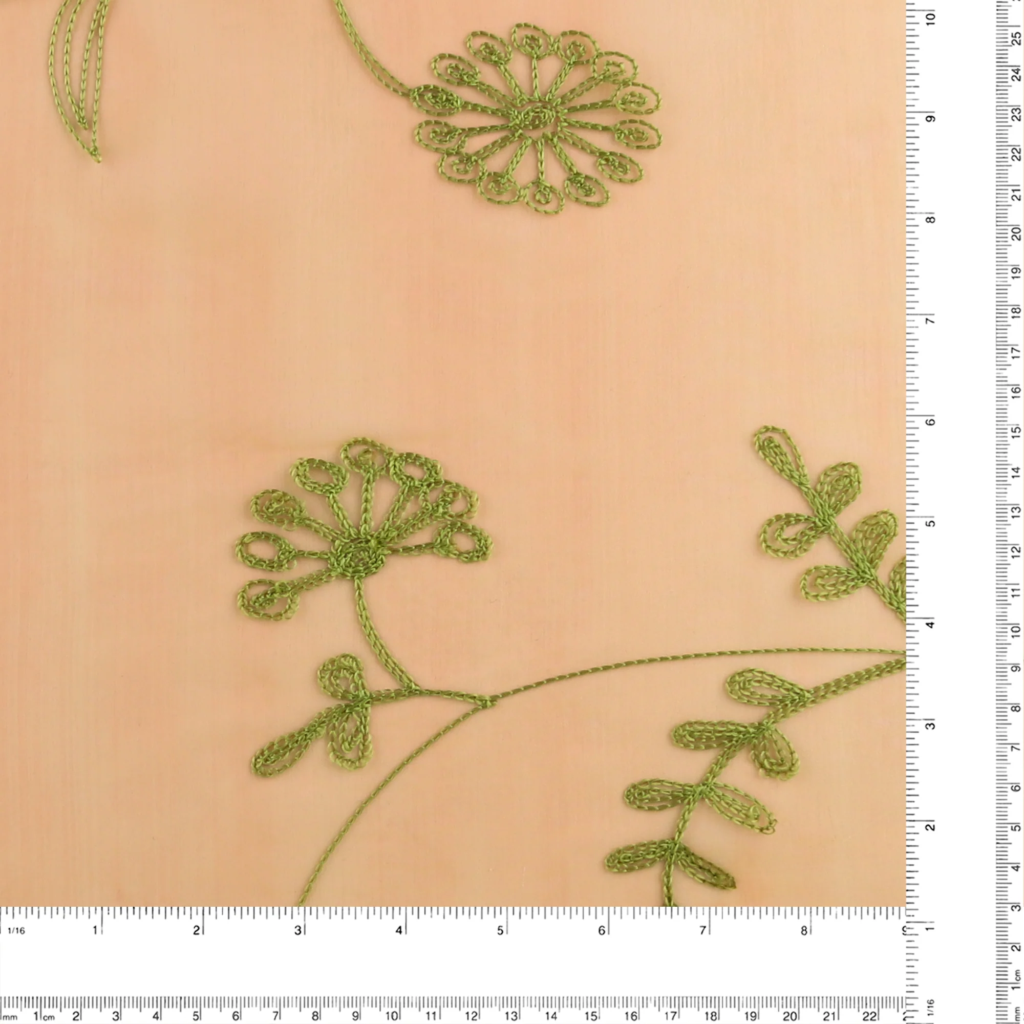 Embroidered Organza - CHARLOTTE - 008 - Peach - Image 3