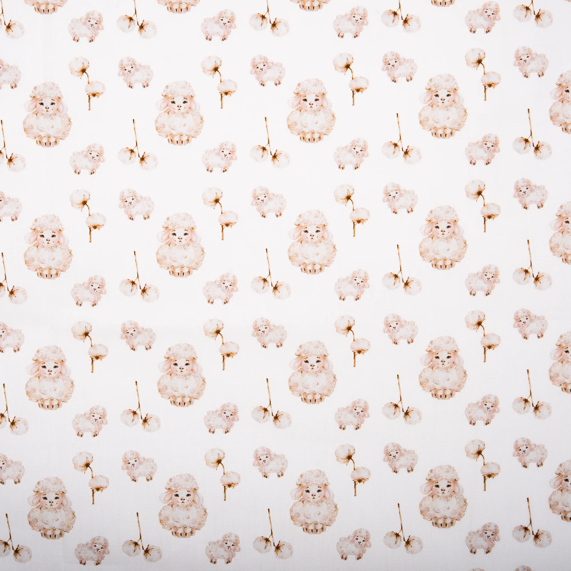 EUROPEAN Digital printed poplin - Sheep - White