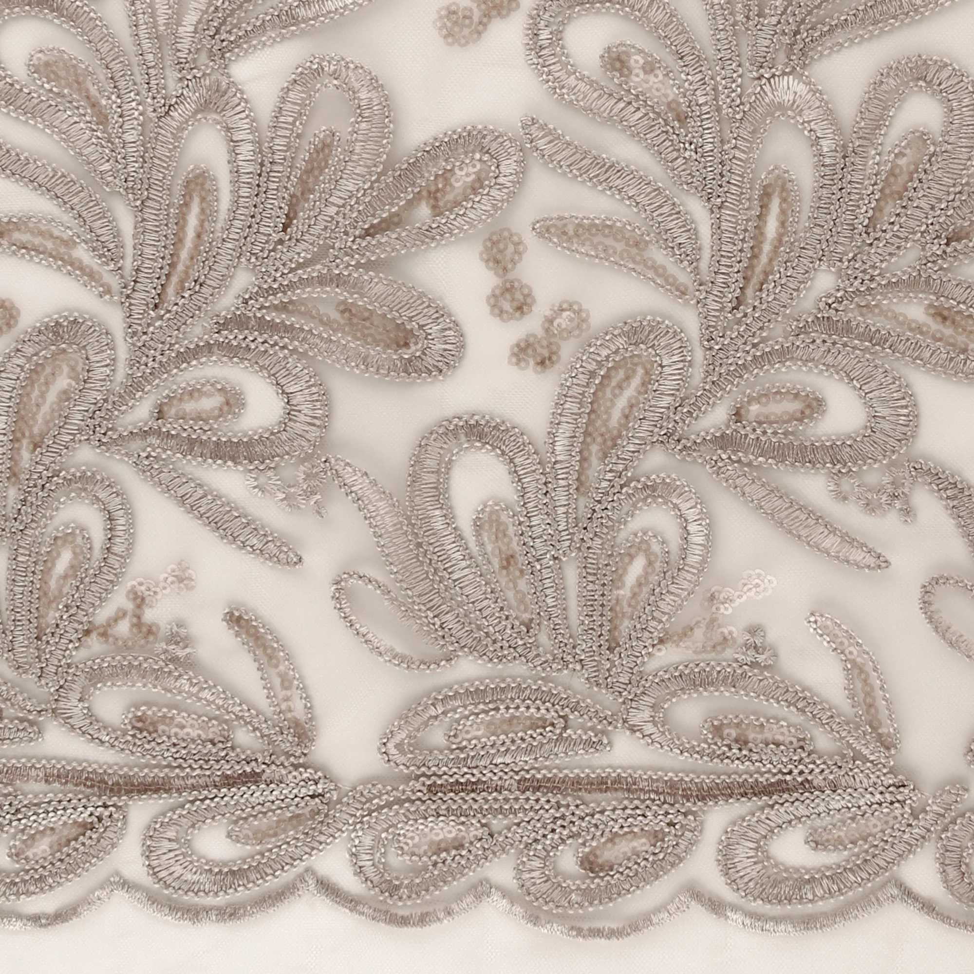 FANCY Embroidered Mesh - 006 - Light Taupe