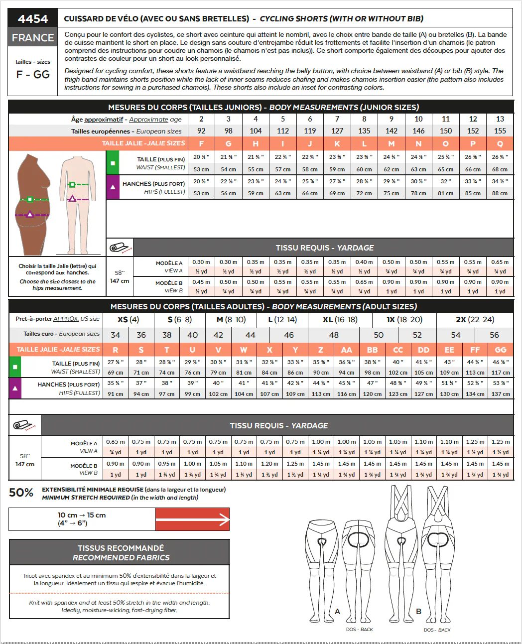 Jalie 4454 - FRANCE - Cycling Shorts - Image 2