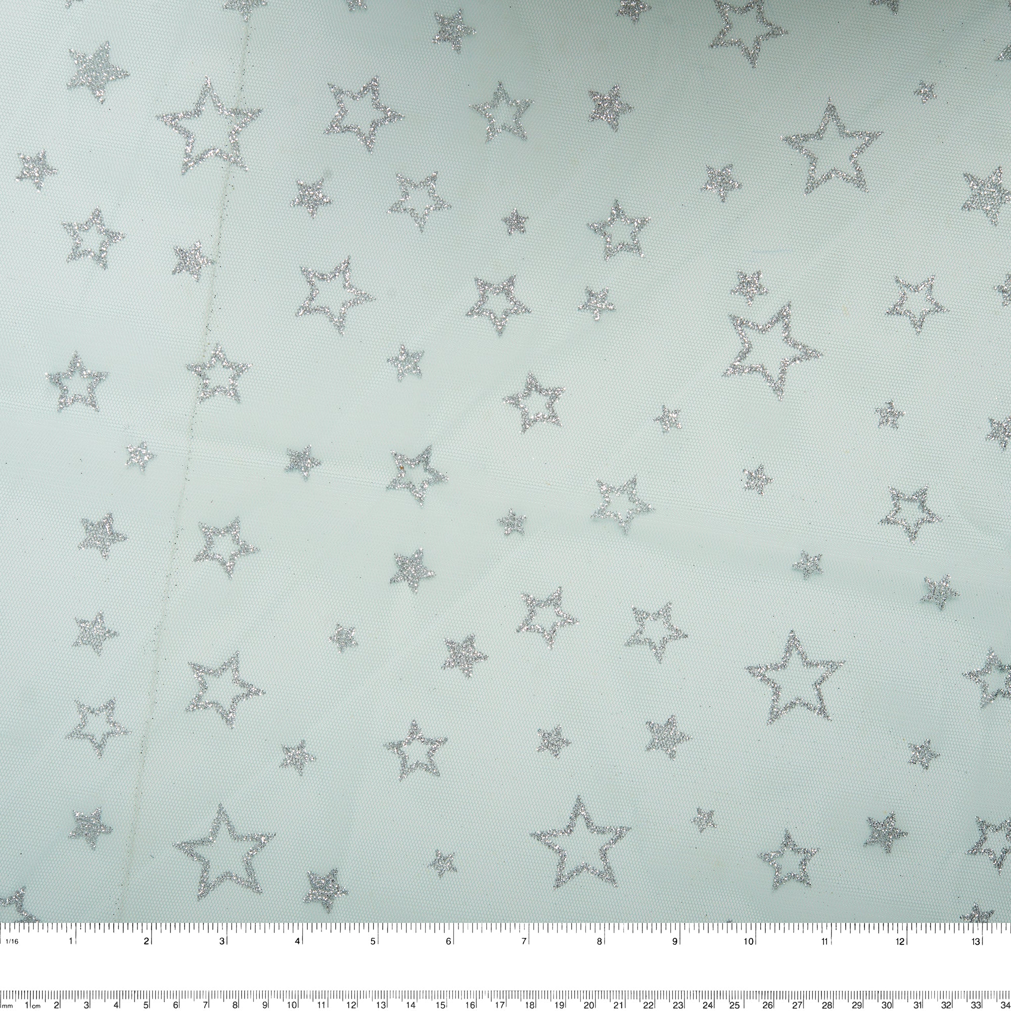 Glitter tulle - STARS & SWIRLS - Stars - Jade - Image 3