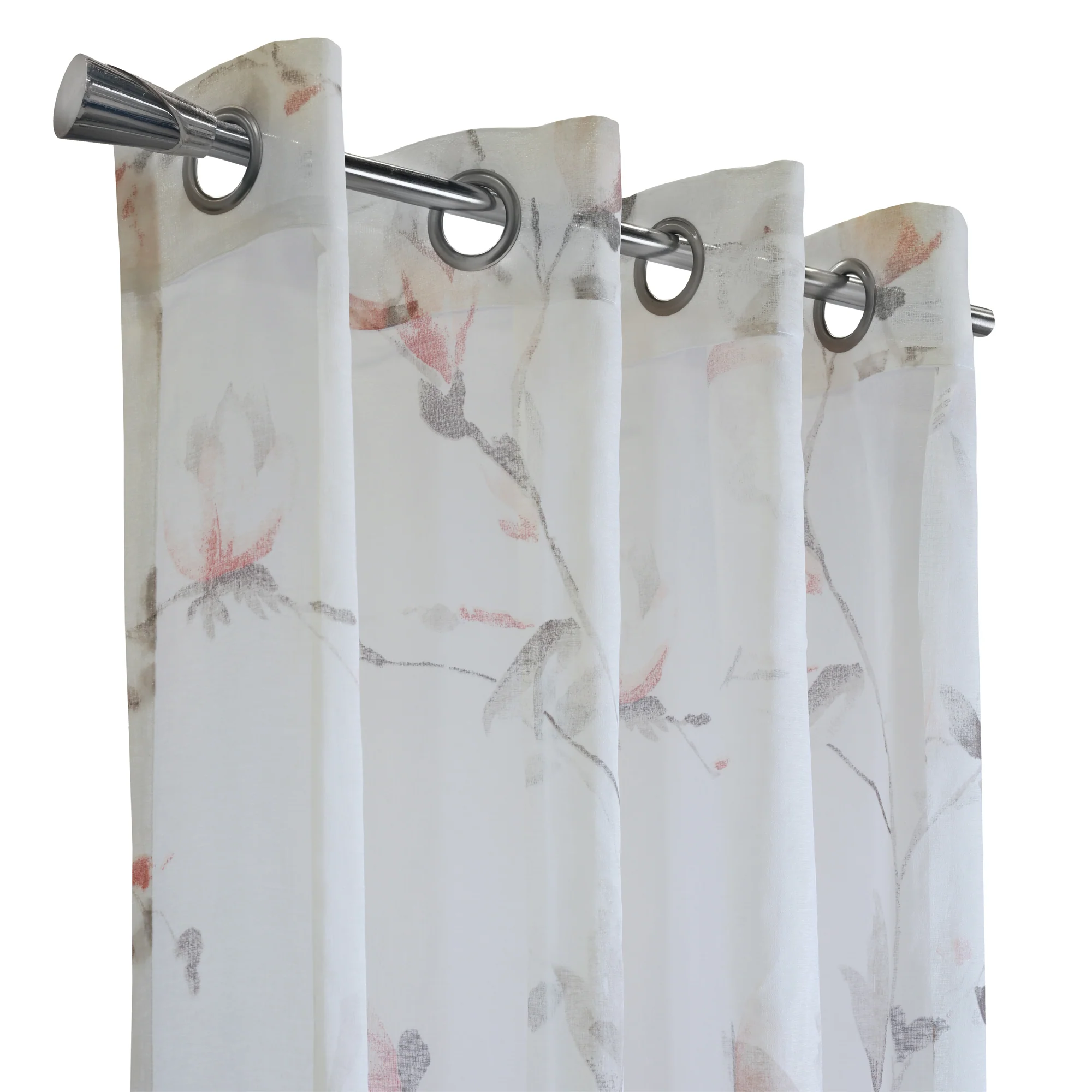 Grommet curtain panel - Bloom - Coral - 52 x 84'' - Image 2