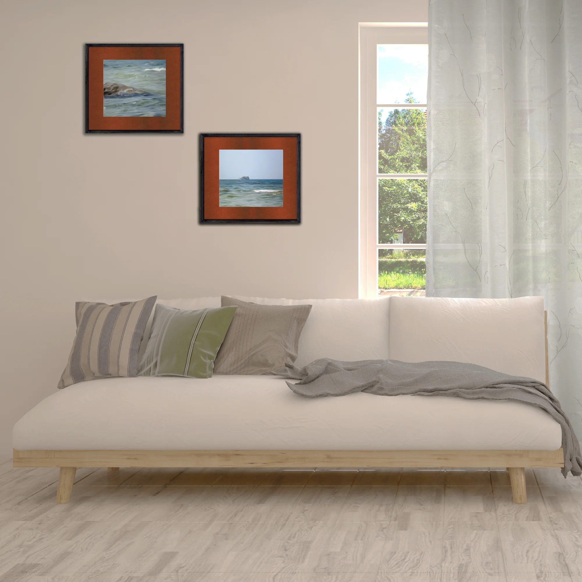 Grommet curtain panel - Dela - White - 52 x 84'' - Image 3