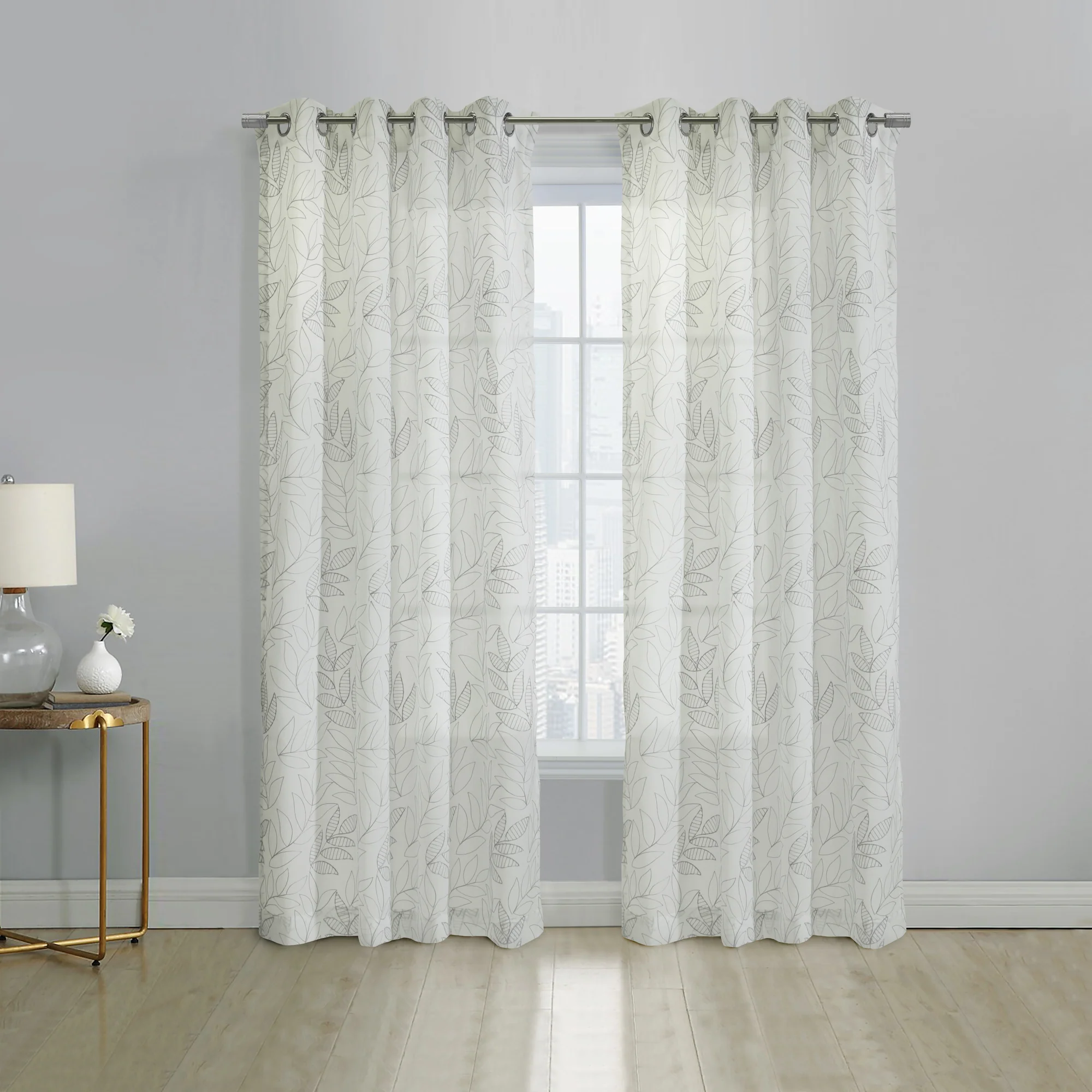Grommet curtain panel - Ivette - Grey