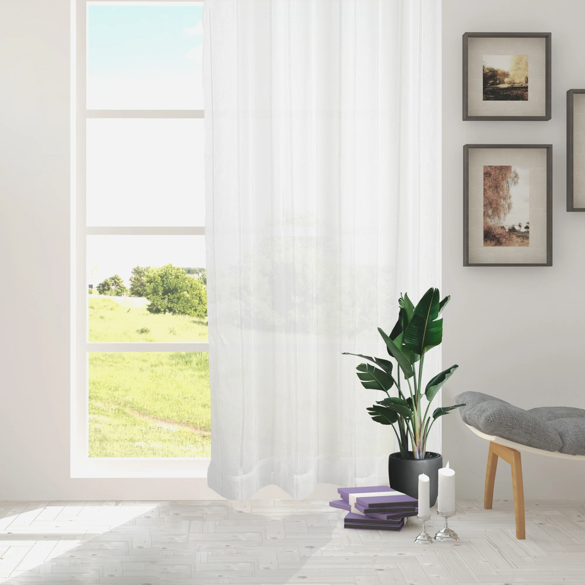 Grommet curtain panel - Nissa - White - Image 4