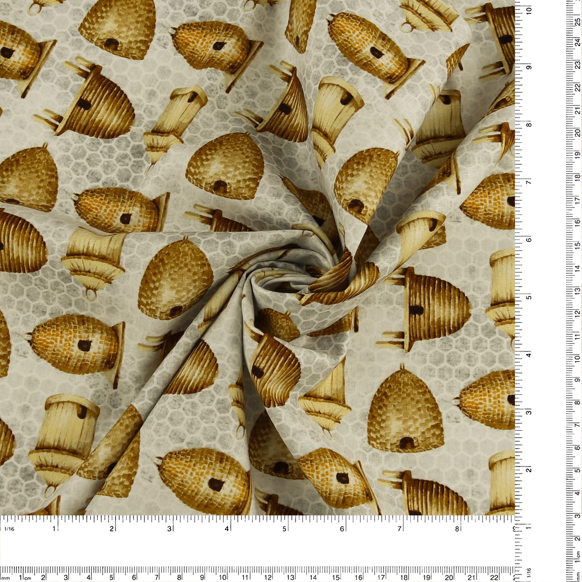 Henry Glass - Printed Cotton - «SWEET BEES» - 008 - Light Grey - Image 3