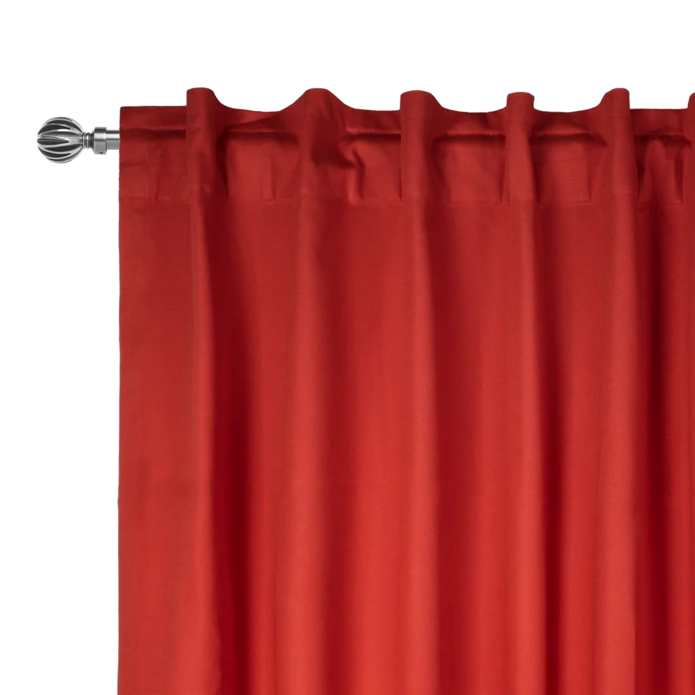 Hidden Tabs curtain panel - Lyons - Red