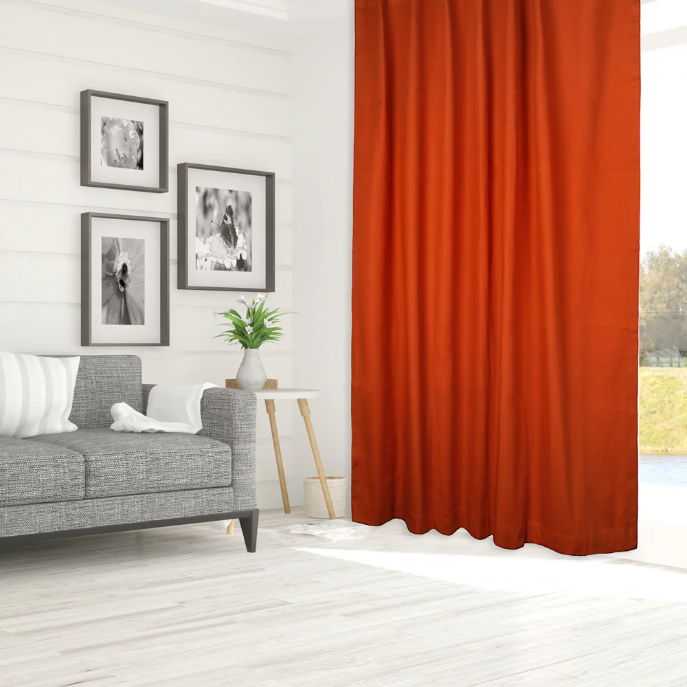 Hidden Tabs curtain panel - Lyons - Rust - Image 3
