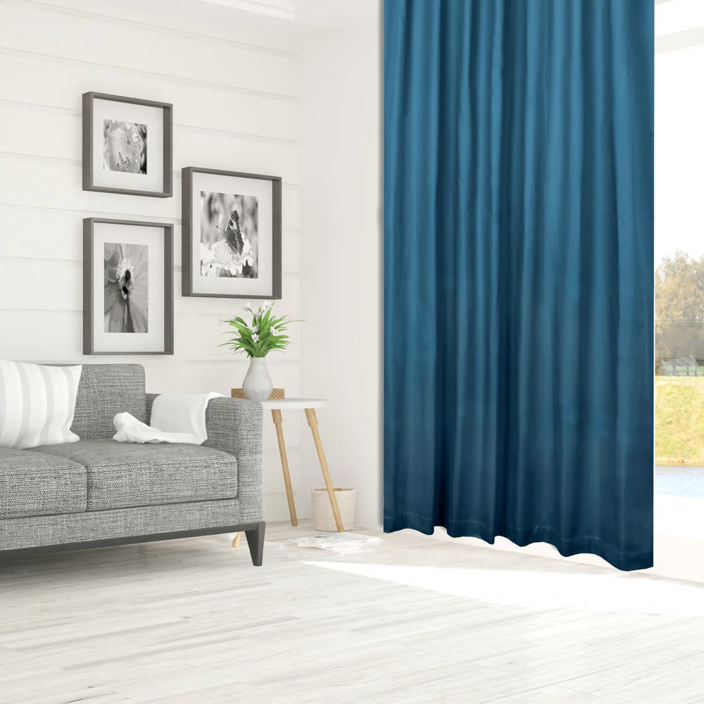 Hidden Tabs curtain panel - Lyons - Teal - Image 3