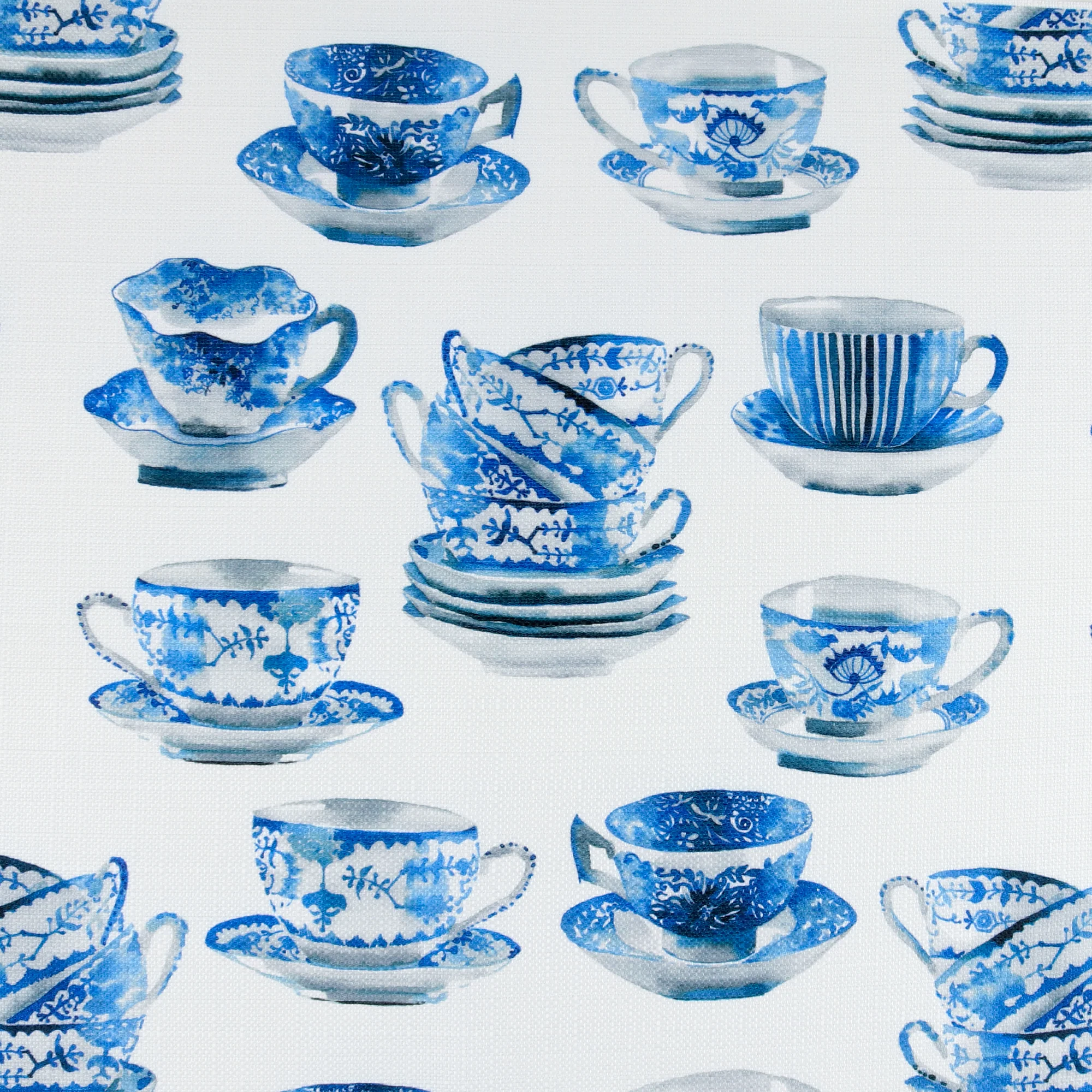 Home Decor Fabric - Bianca Collection - Ming Teacup - Blue