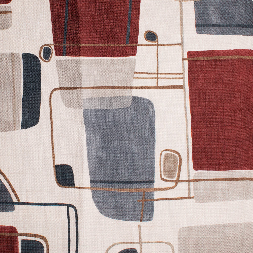 Home Decor Fabric - Bianca Collection - Geo - Burgundy