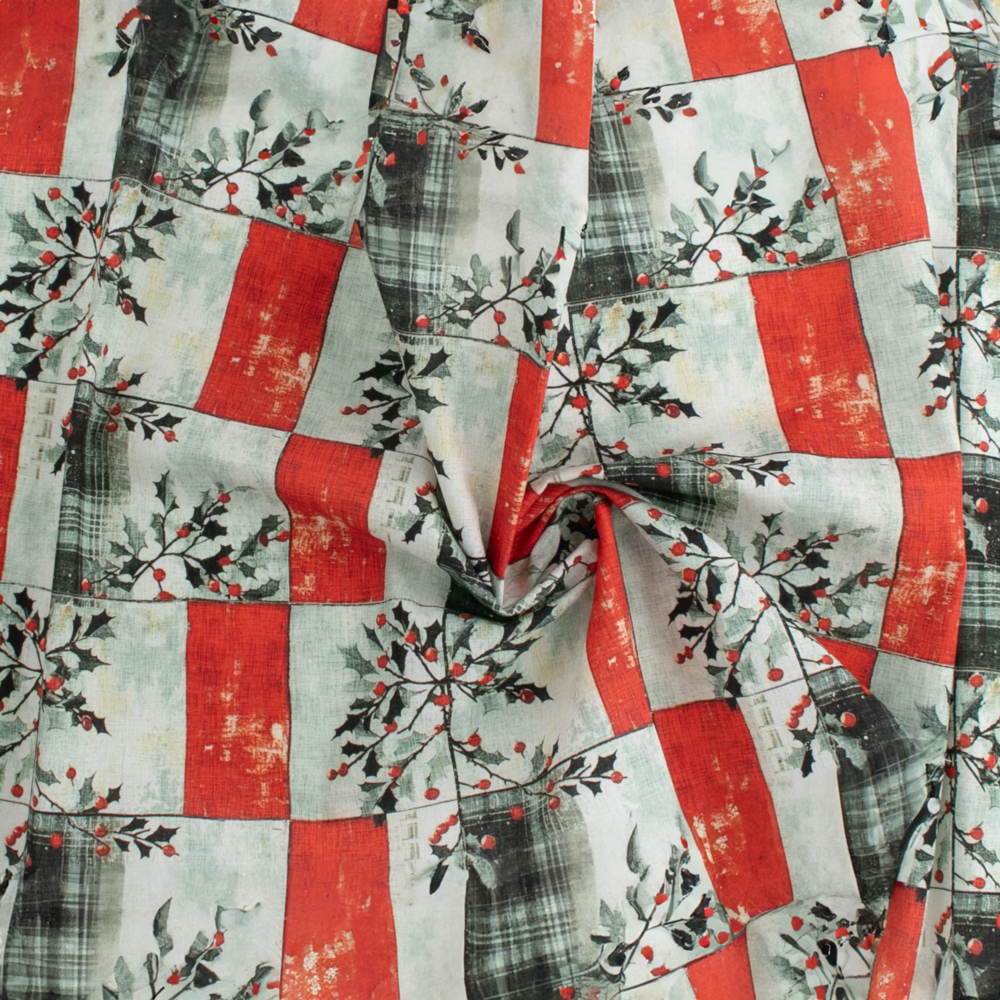 HOMESTEAD HOLIDAYS Digital Printed Cotton - HOMESTEAD HOLIDAYS - 004 - Grey & Red - Image 2