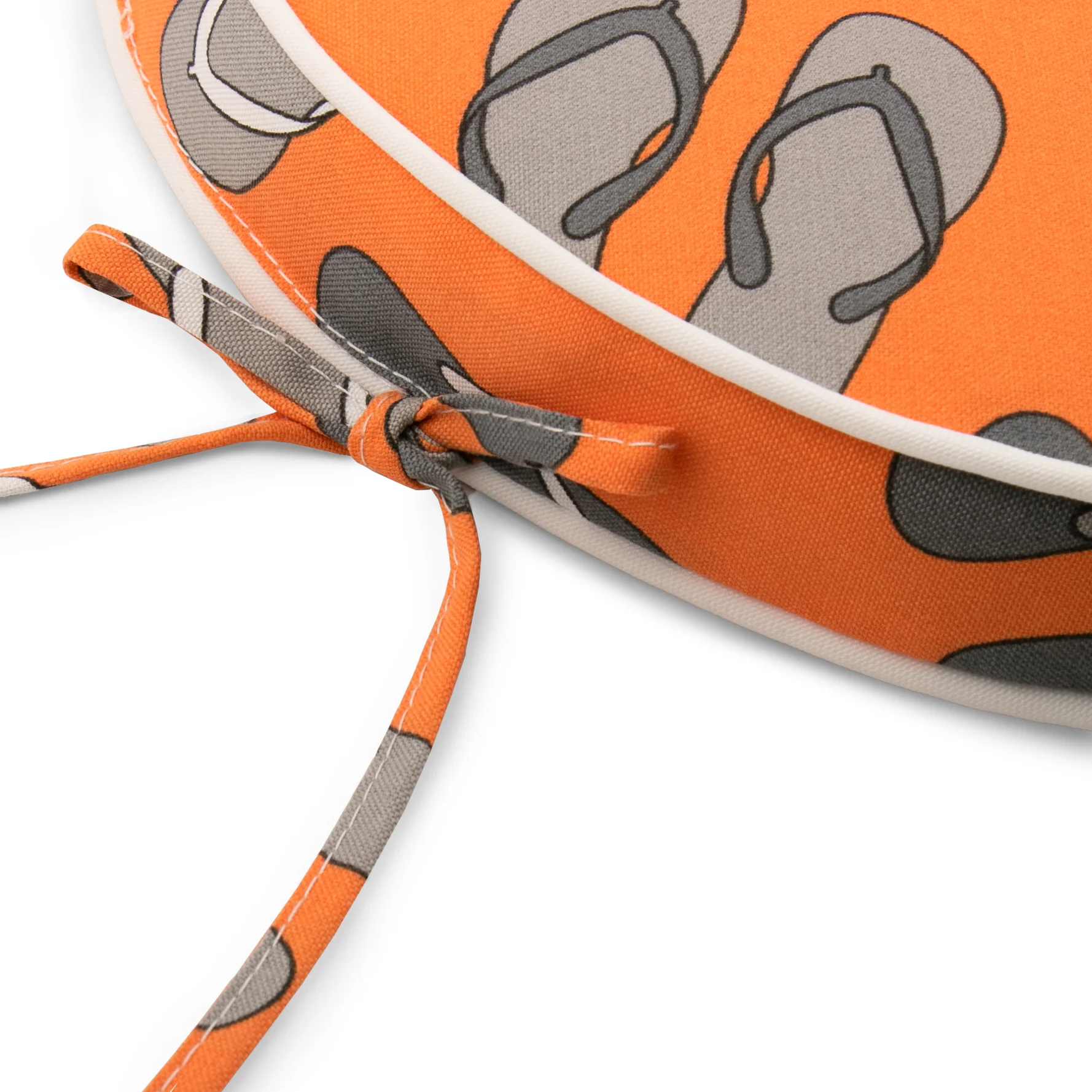 Indoor/Outdoor chair pad cushion - Flip Flop - Orange - 18 x 18 x 1.5'' - Image 2