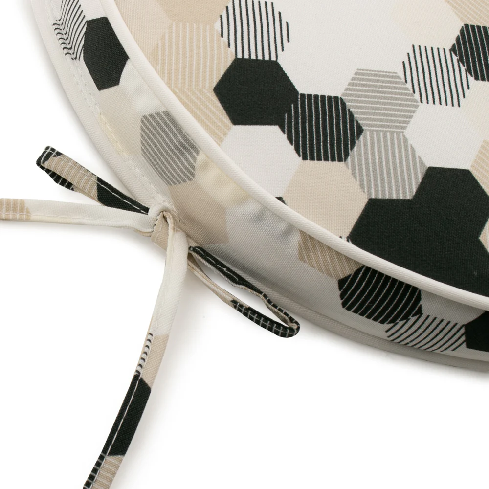Indoor/Outdoor chair pad cushion - Honeycomb - Beige - 18 x 18 x 1.5'' - Image 2