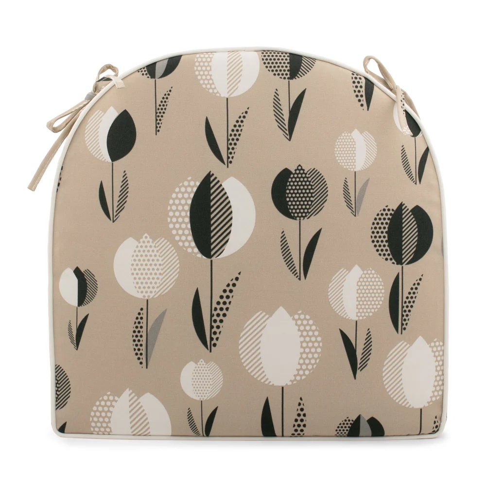 Indoor/Outdoor chair pad cushion - Tulip - Beige - 18 x 18 x 1.5''