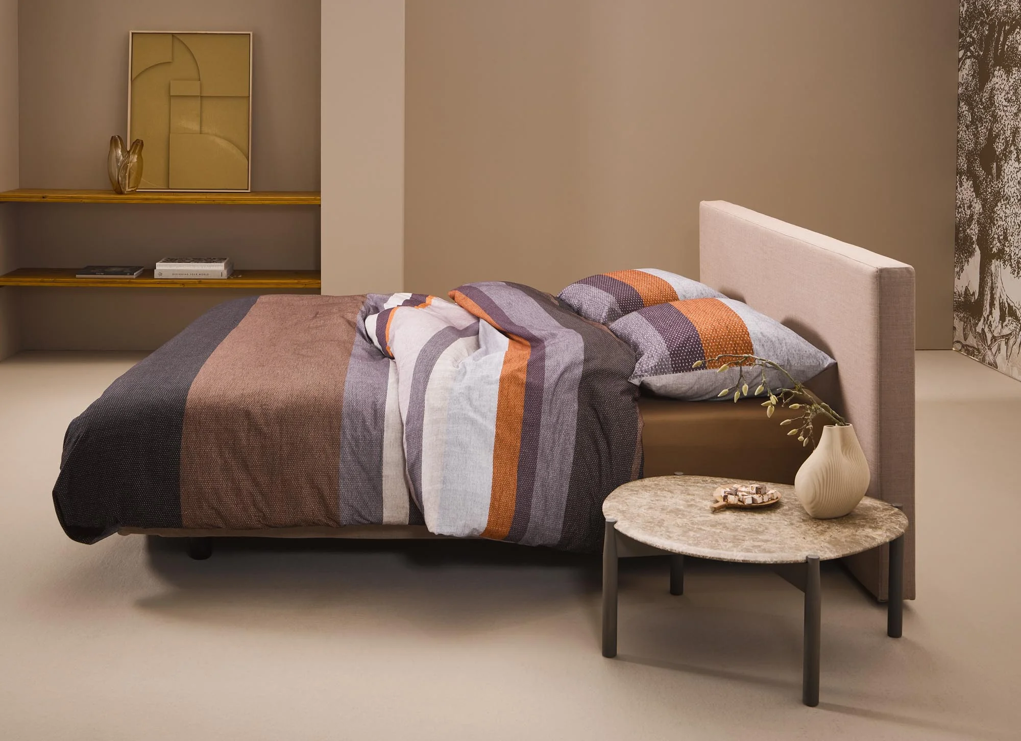 Kim - 3 pc Duvet cover - Brown - Image 3