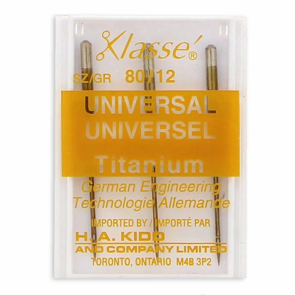 KLASSE´ Universal Titanium Needles Carded - Size 80/12 - 3 count - Image 2