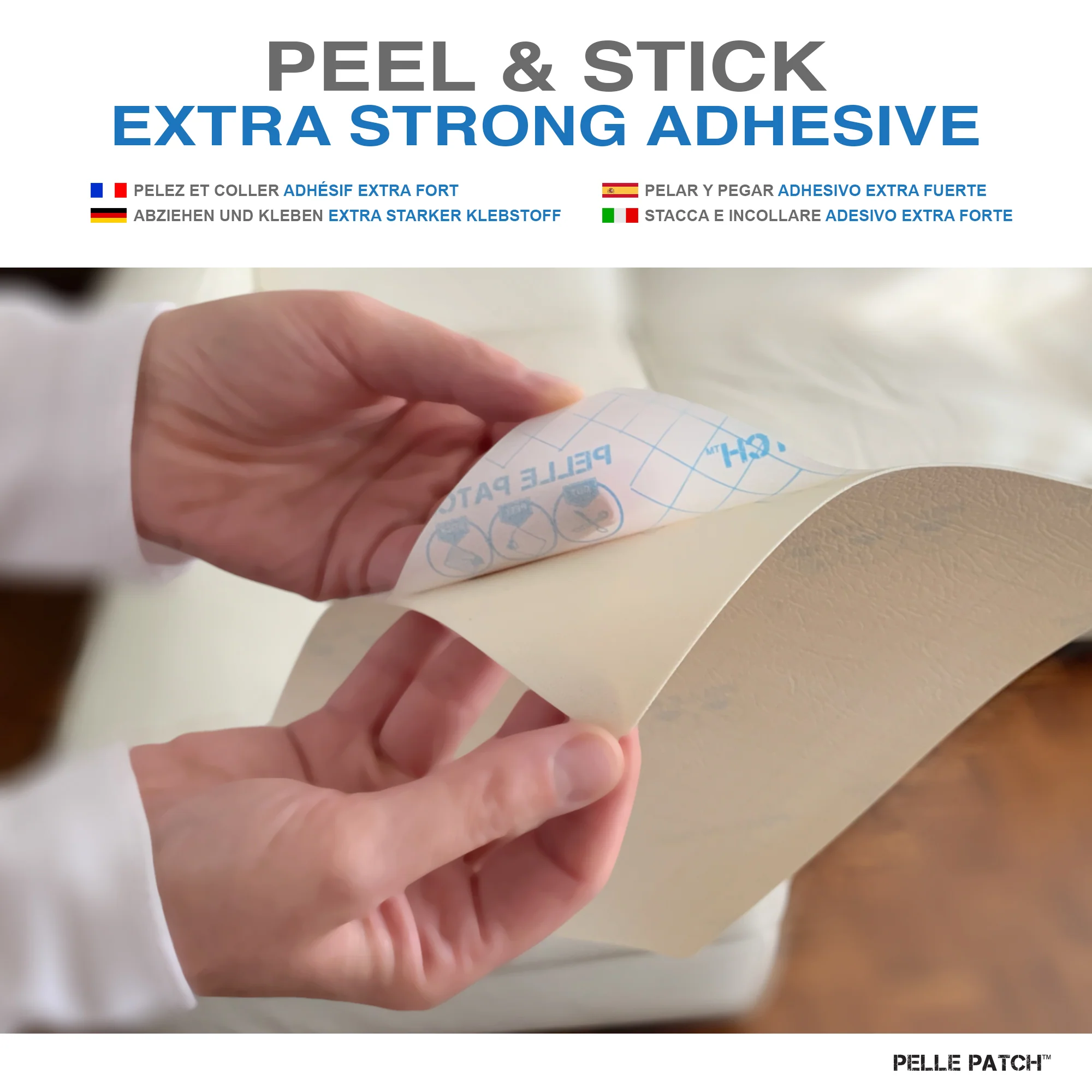 PELLE PATCH Leather Adhesive Repair Patch - Cream - 5 x 8 inch (13 x 20 cm) - Image 6