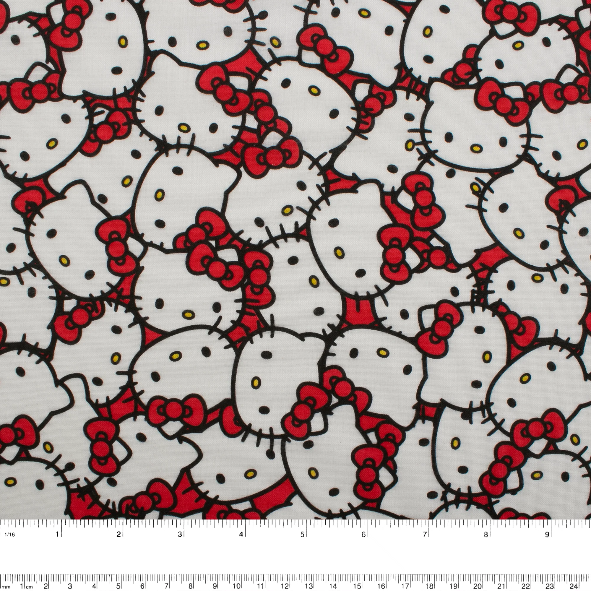 Licensed Cotton Print - Hello Kitty heads - Red - Image 3