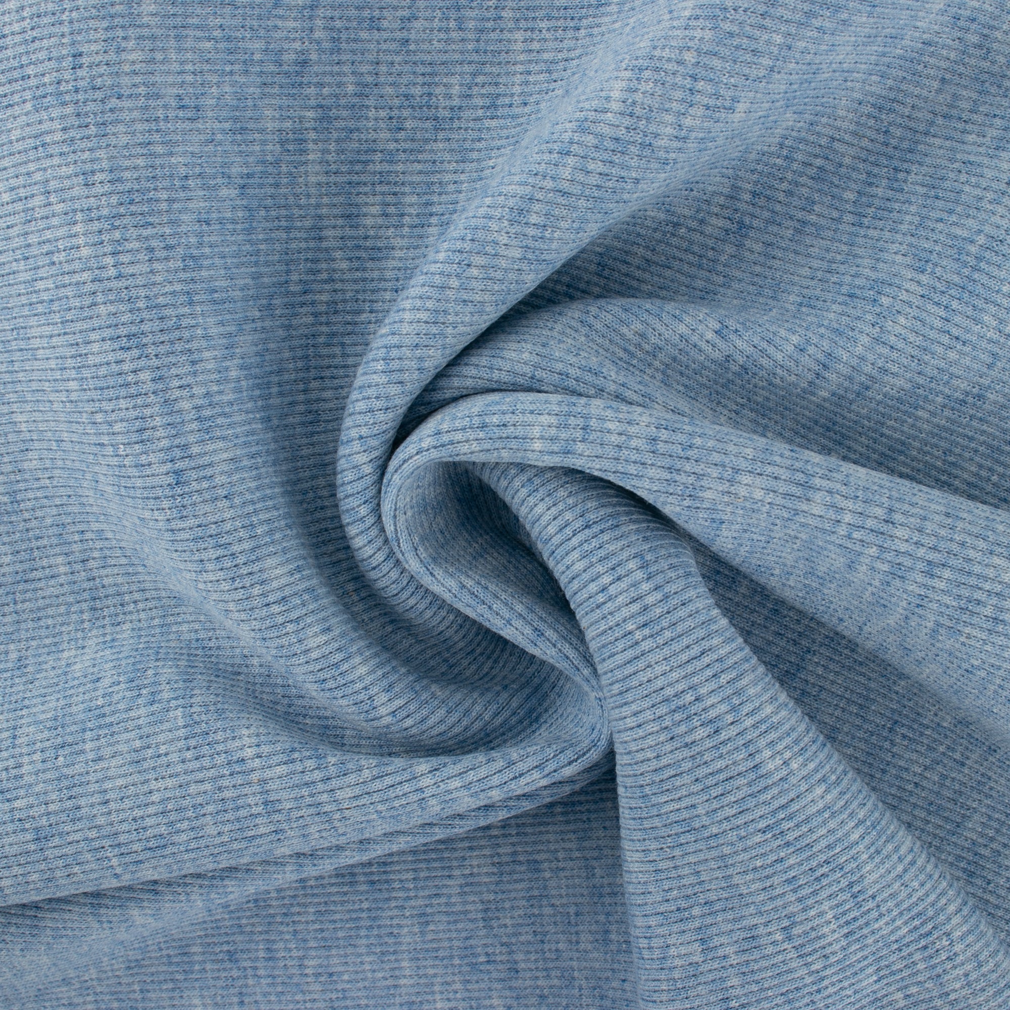 Light Weight Tubular Rib Knit - 2 X 2 - Blue - Image 2