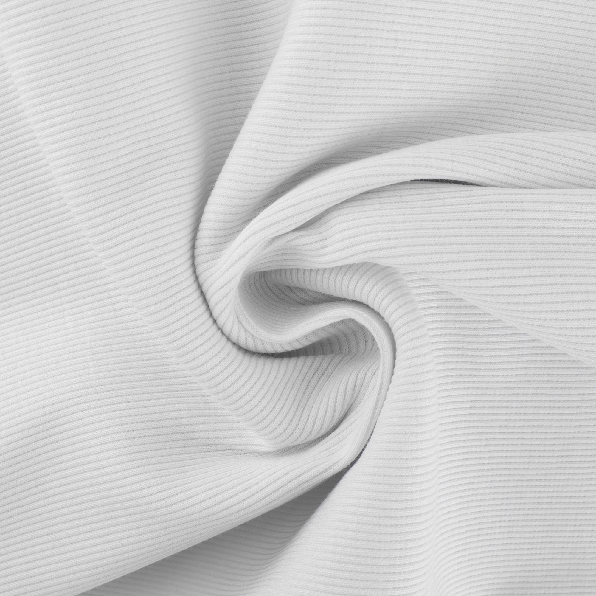 Light Weight Tubular Rib Knit - 2 X 2 - White - Image 2