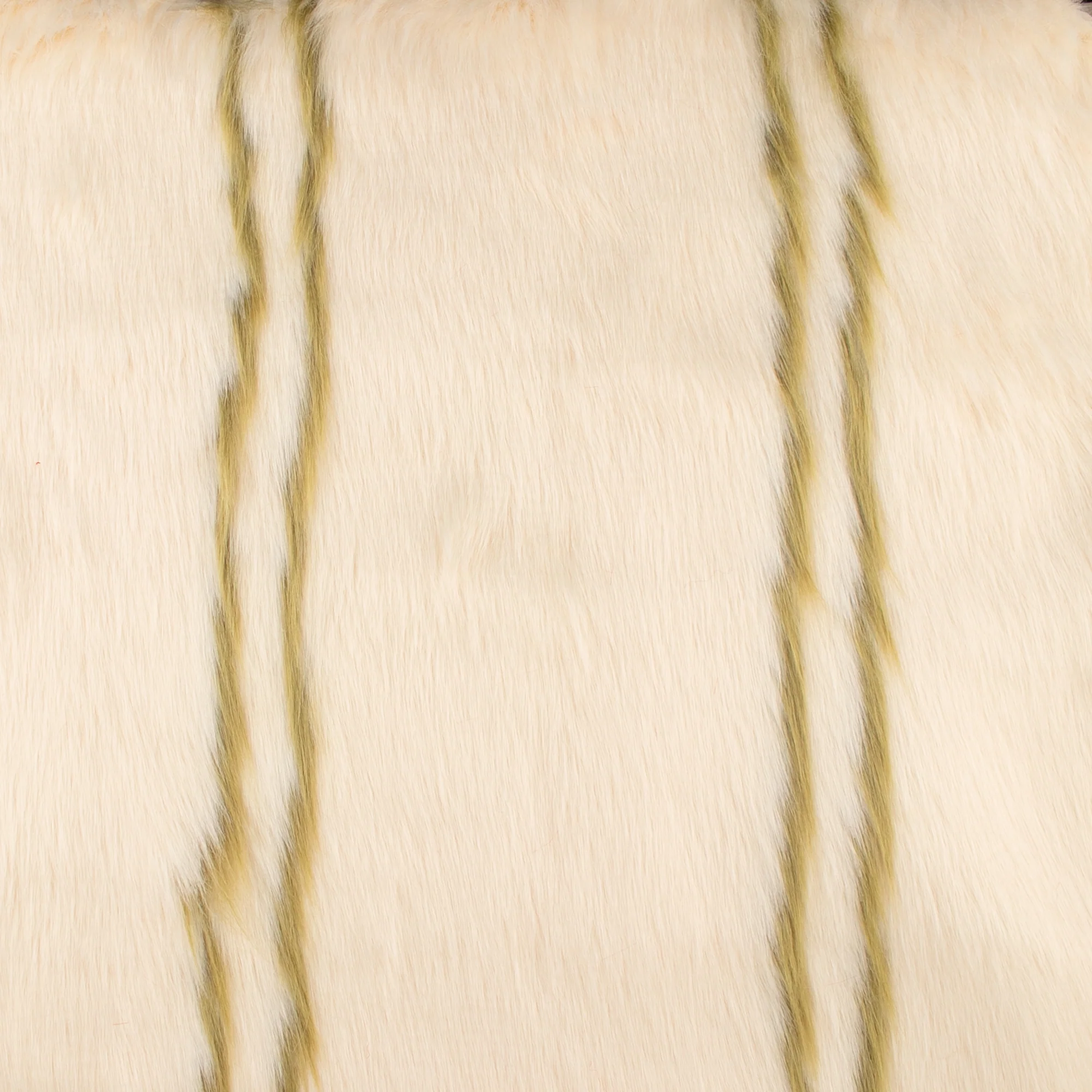Luxury Faux Fur - Stripes - Oyster / Green