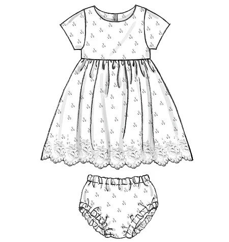 M6015 Infants' Lined Dresses, Panties And Headband (size: All Sizes In One Envelope) - Image 4
