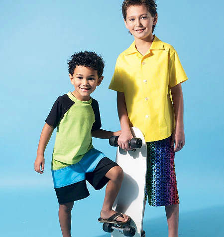 M6548 Children's/Boys' Shirt, Top and Shorts (size: 7-8-10-12-14) - Image 2