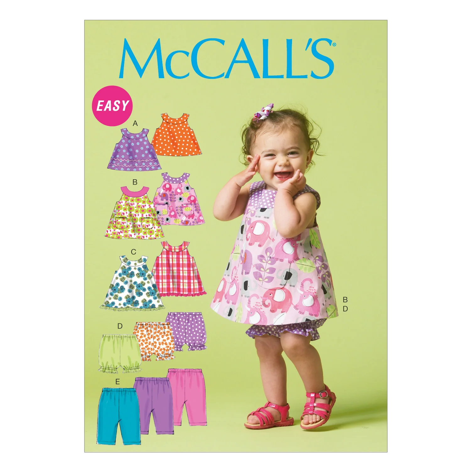 M6912 Infants' Reversible Top, Dresses; Bloomers and Pants (size: All Sizes In One Envelope)