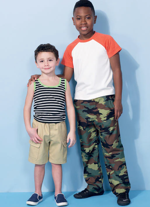 M7379 Children's/Boys' Raglan Sleeve and Tank Tops, Cargo Shorts and Pants (size: 7-8-10-12-14) - Image 2