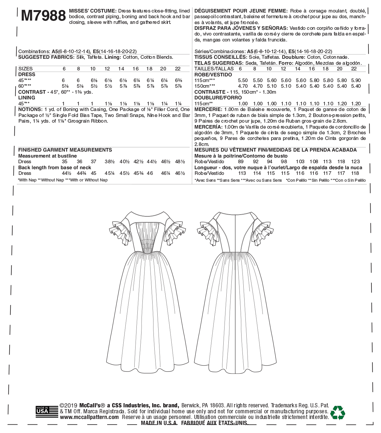 M7988 Misses' Costume (size: 14-16-18-20-22) - Image 5
