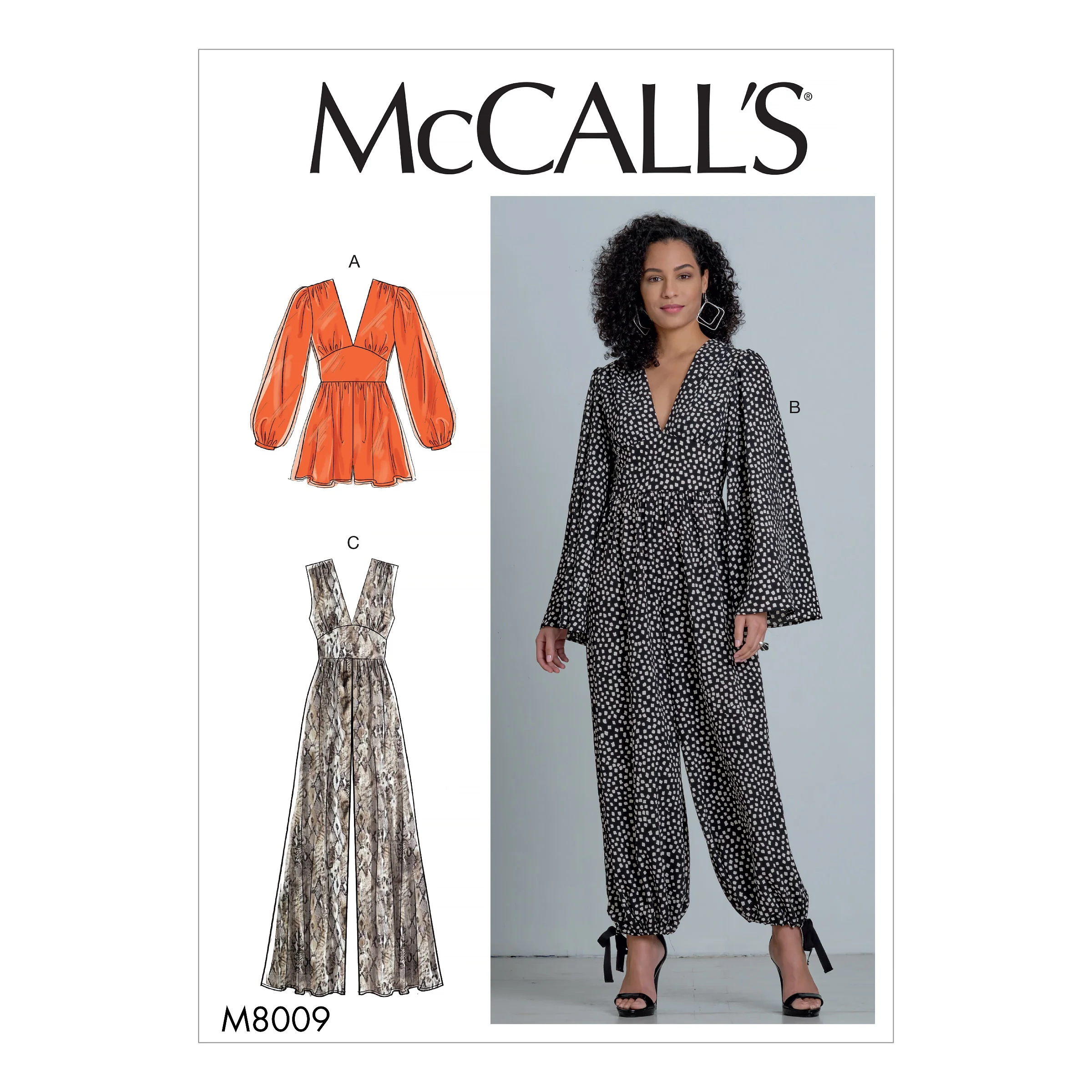 M8009 Misses' Romper and Jumpsuits (size: 14-16-18-20-22)