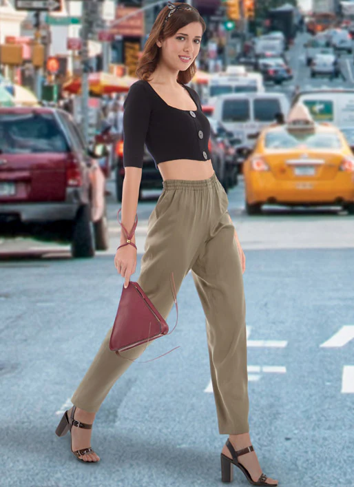 M8057 #EmilyMcCalls - Misses' Elastic-Waist Shorts and Pants (size: L-XL-XXL) - Image 2
