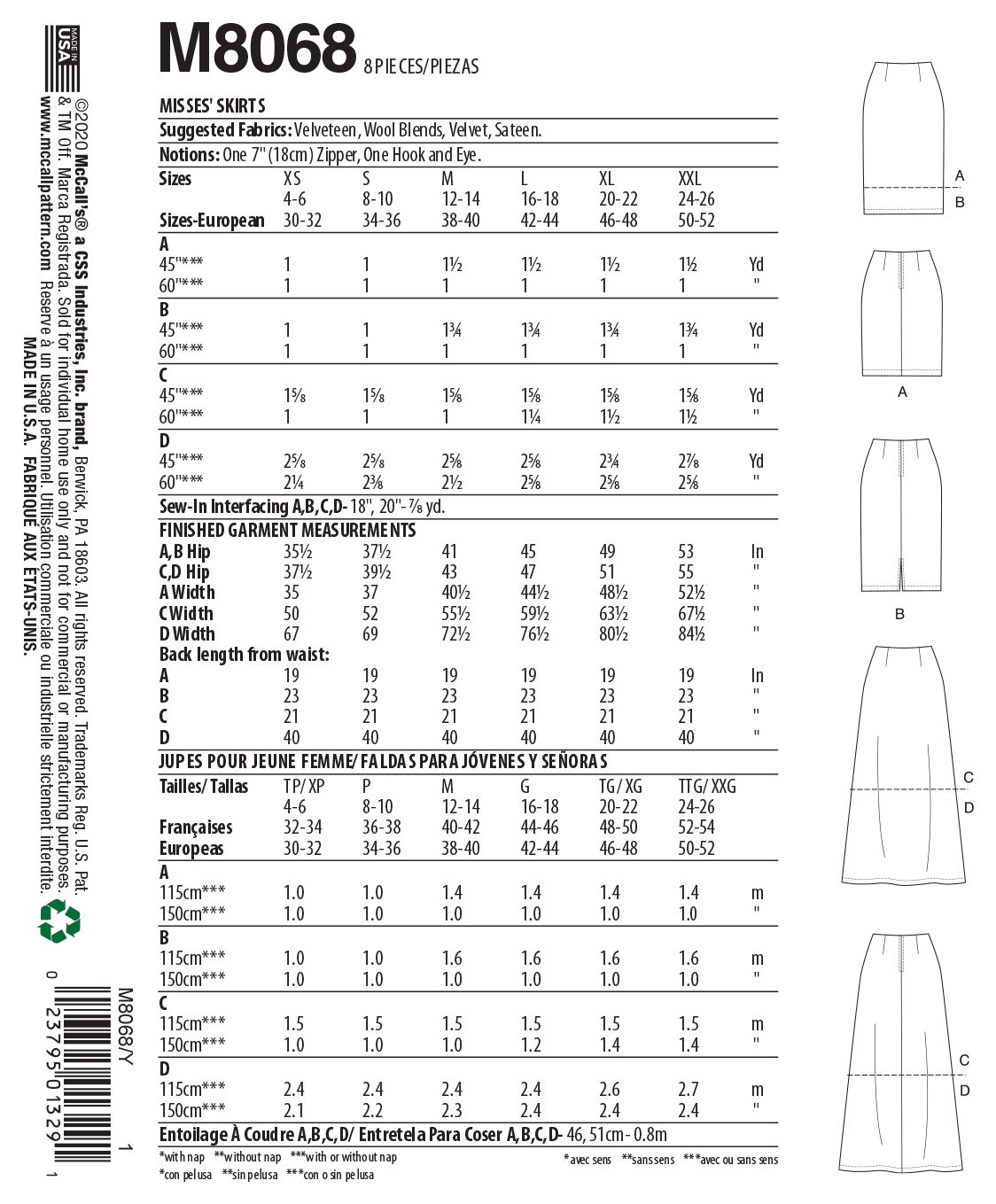 M8068 #JillMcCalls - Misses' Skirts in Three Lengths (size: L-XL-XXL) - Image 5