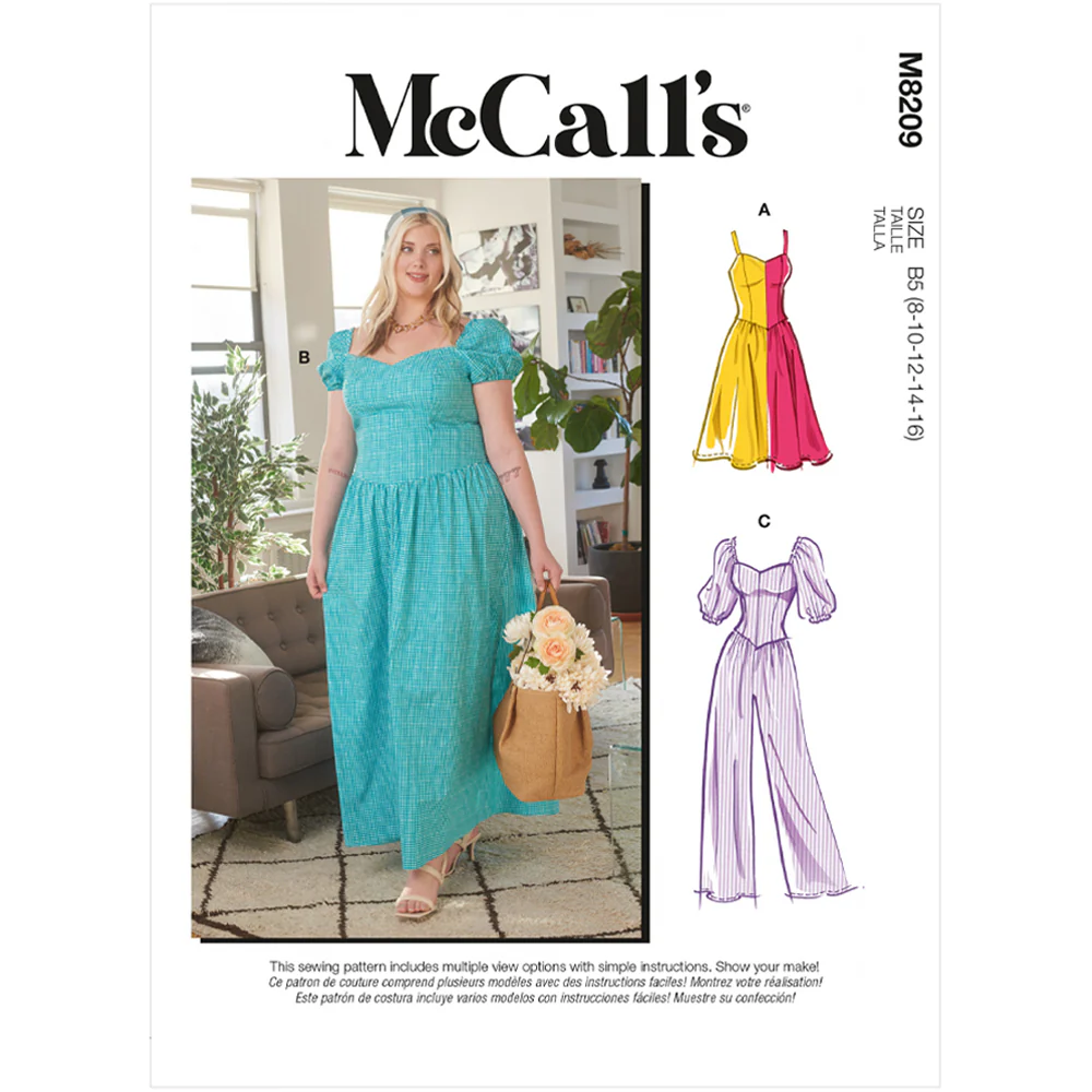 M8209 Misses' & Women's Dresses & Jumpsuit (size: 26W-28W-30W-32W)