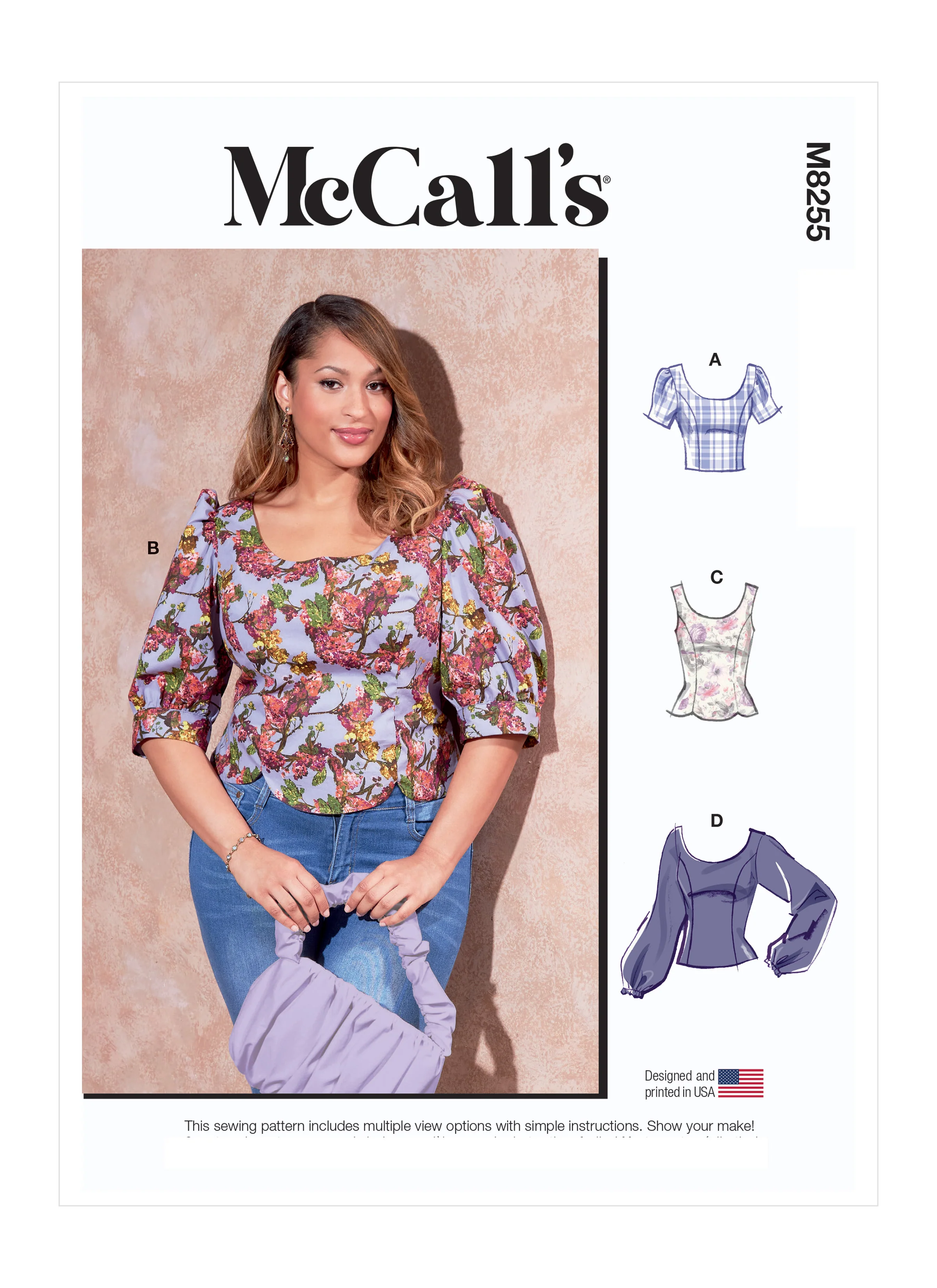 M8255 Misses' and Women's Tops (26W-28W-30W-32W)