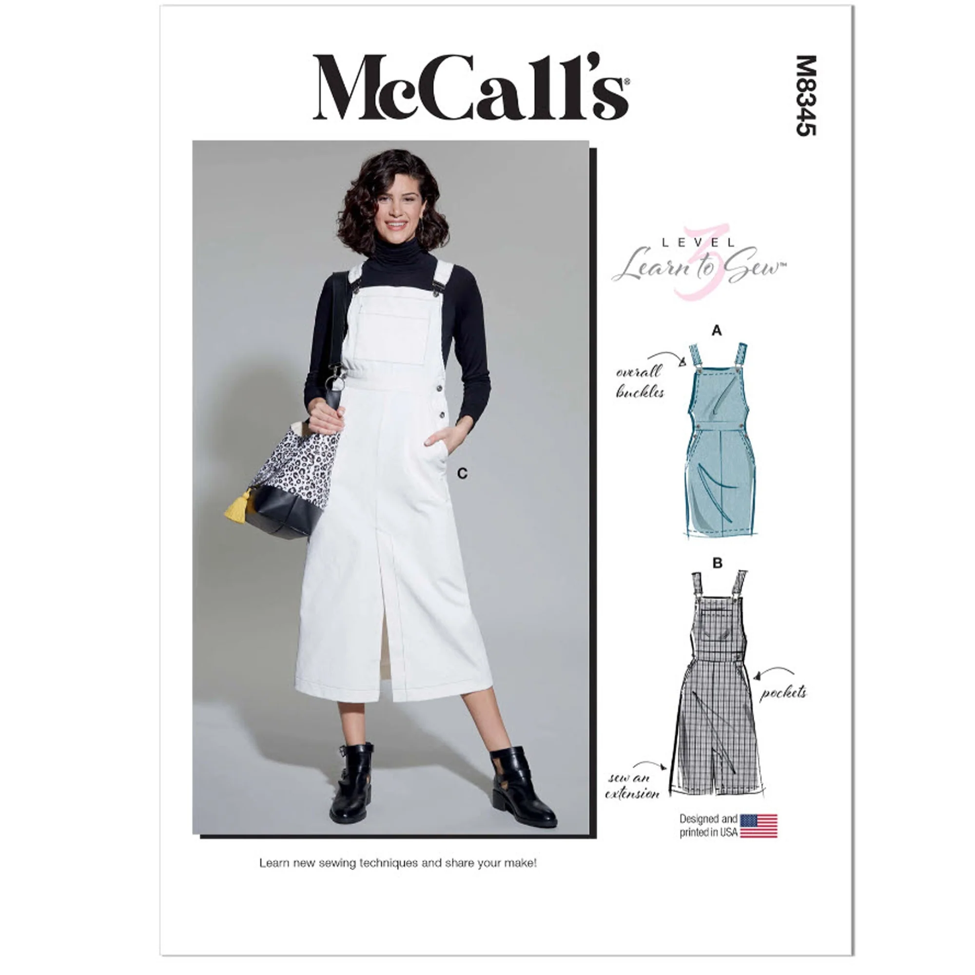 M8345 Misses' Skirt Overalls