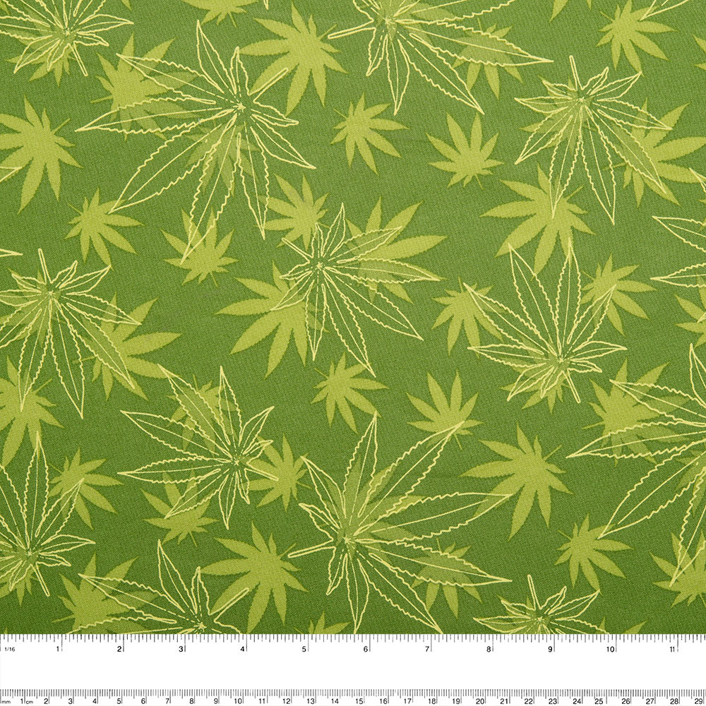 MARY JANE - Printed Cotton - Leafs - Green - Image 2