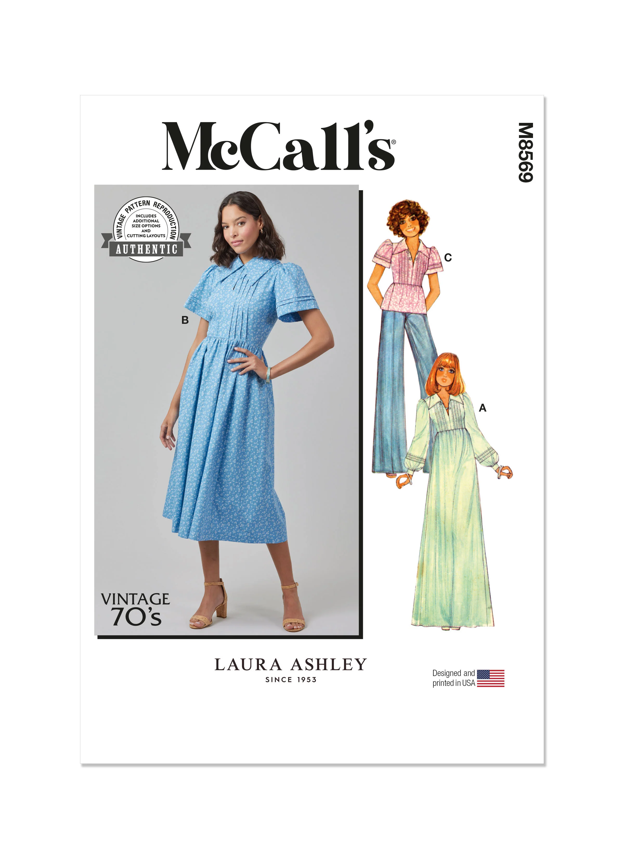 McCall's - M8569 Misses' Dress with Sleeve Variations and Top by Laura Ashley