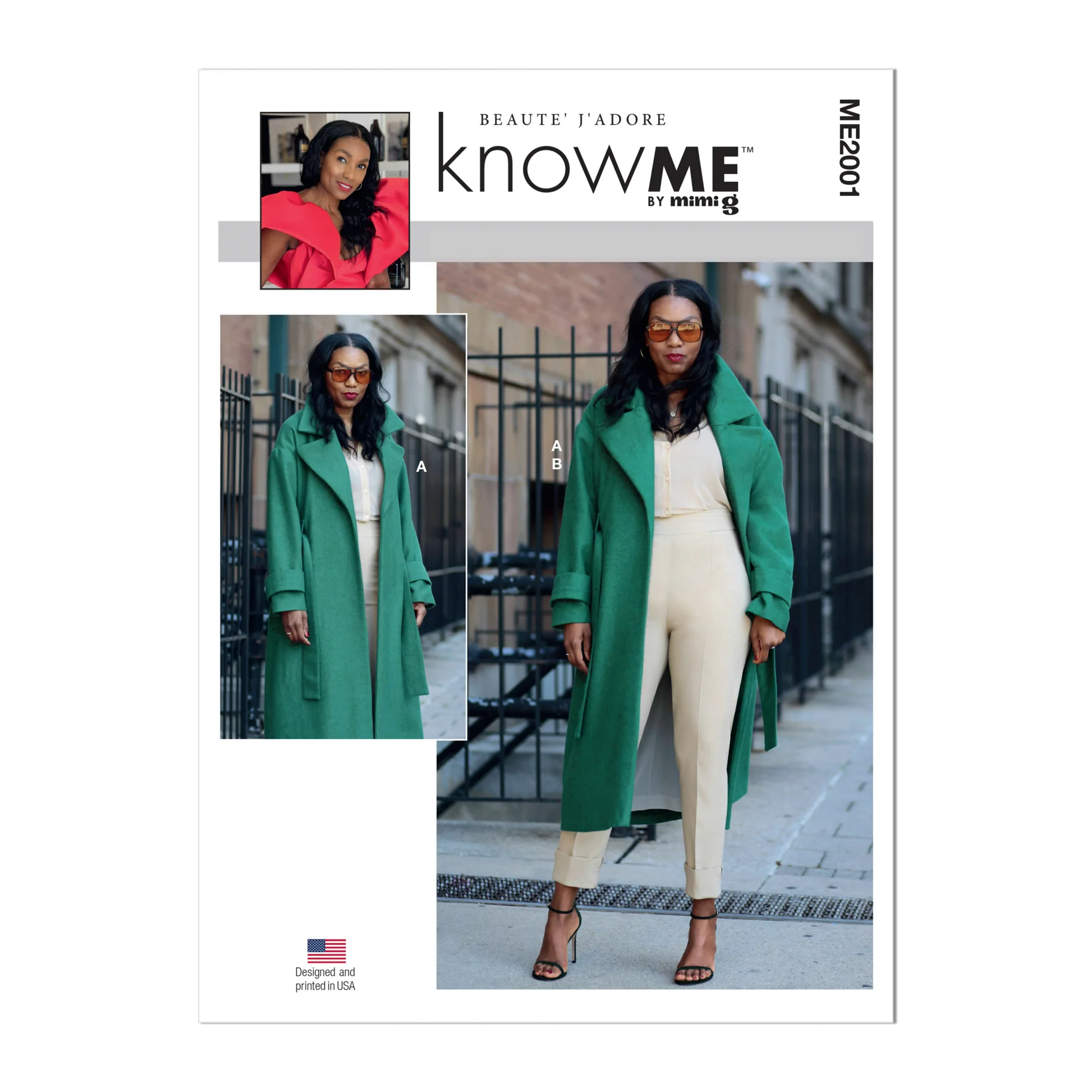 ME2001 Misses' and Women's Coat and Trousers by Beaute' J'adore (30W-32W-34W-36W-38W)