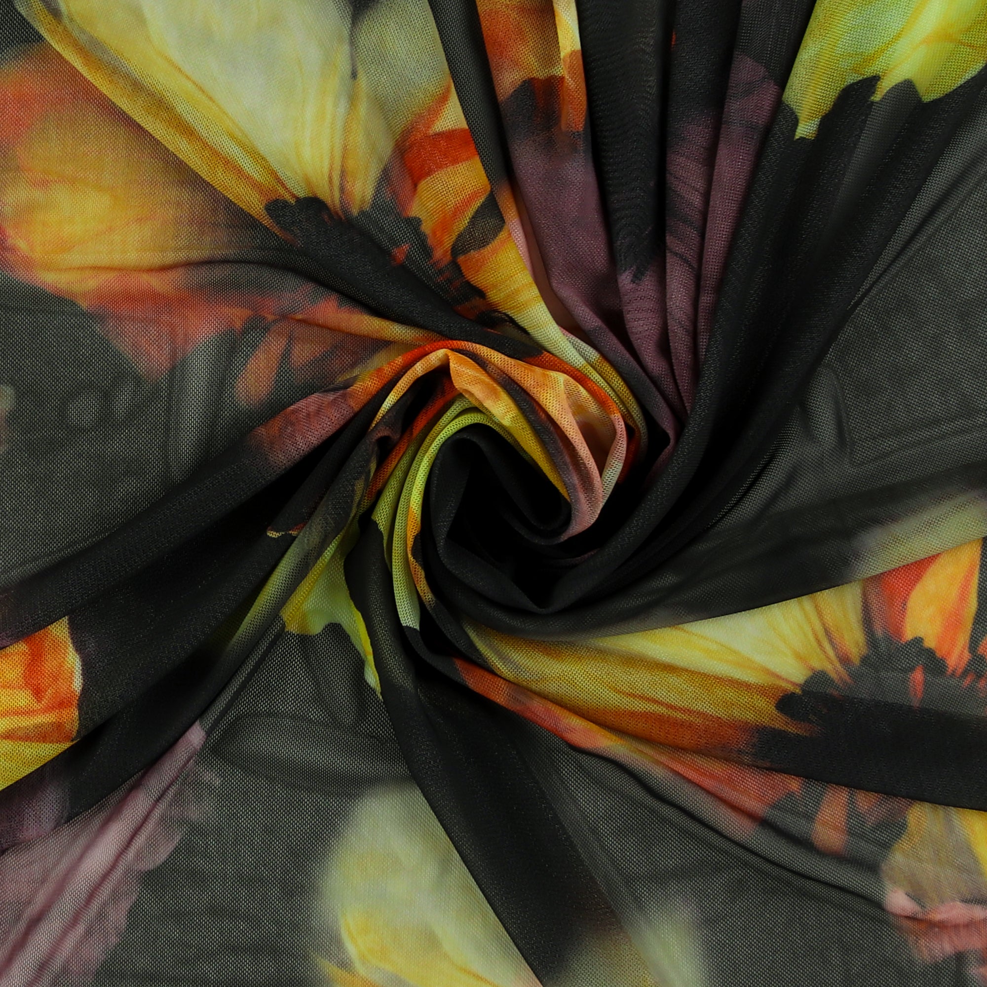Mesh Print - AUTUMN EMBERS - 002 - Black - Image 2