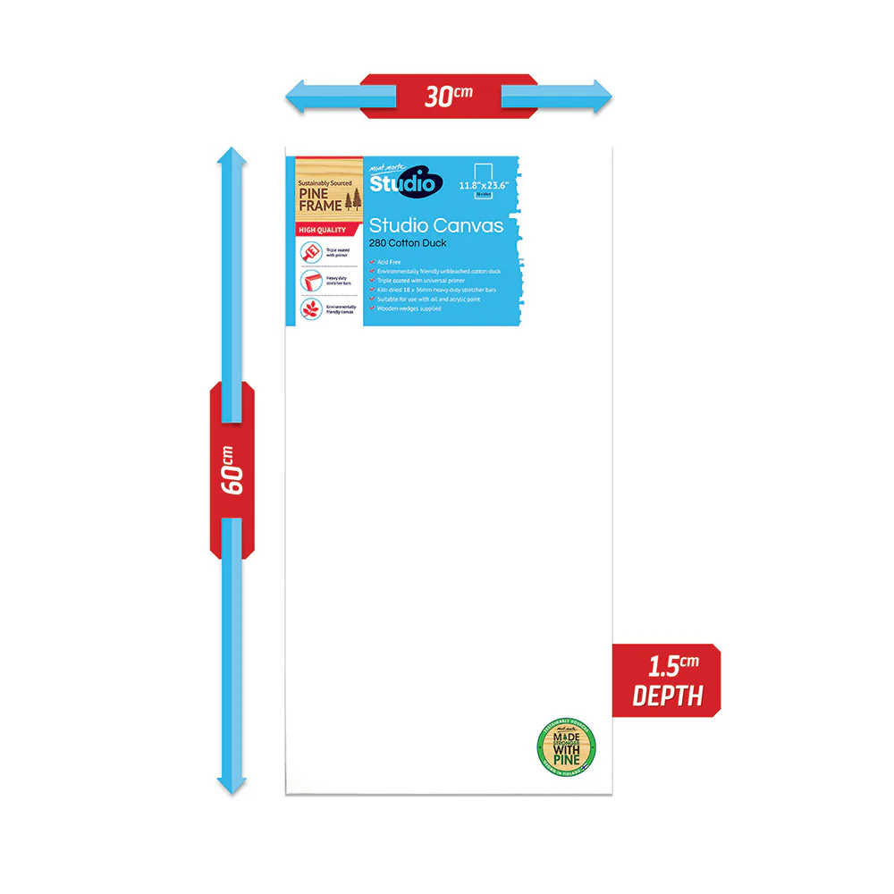 MONT MARTE Studio Canvas Single Thick with Pine Frame 11 3/4" x 23 1/2" (30 x 60cm)