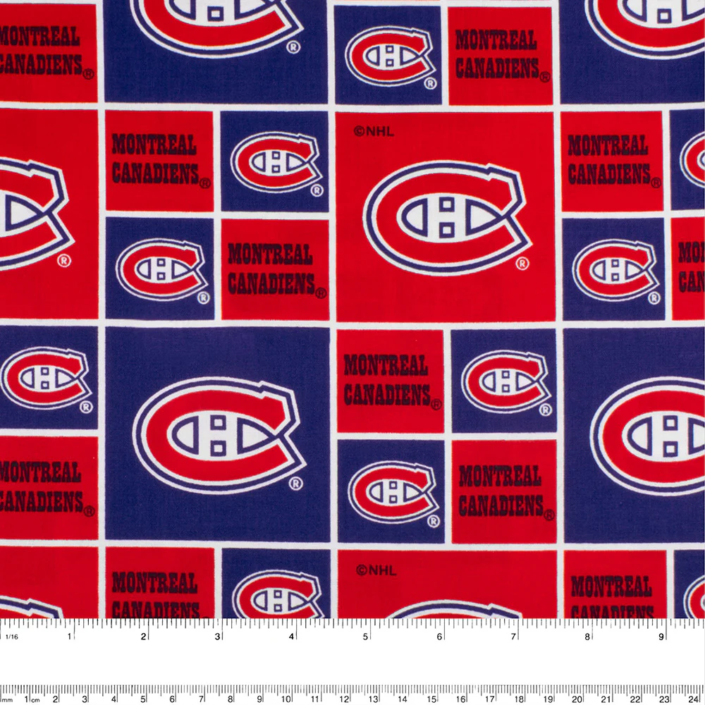 Montreal Canadiens - NHL Cotton Print - Squares - Image 2