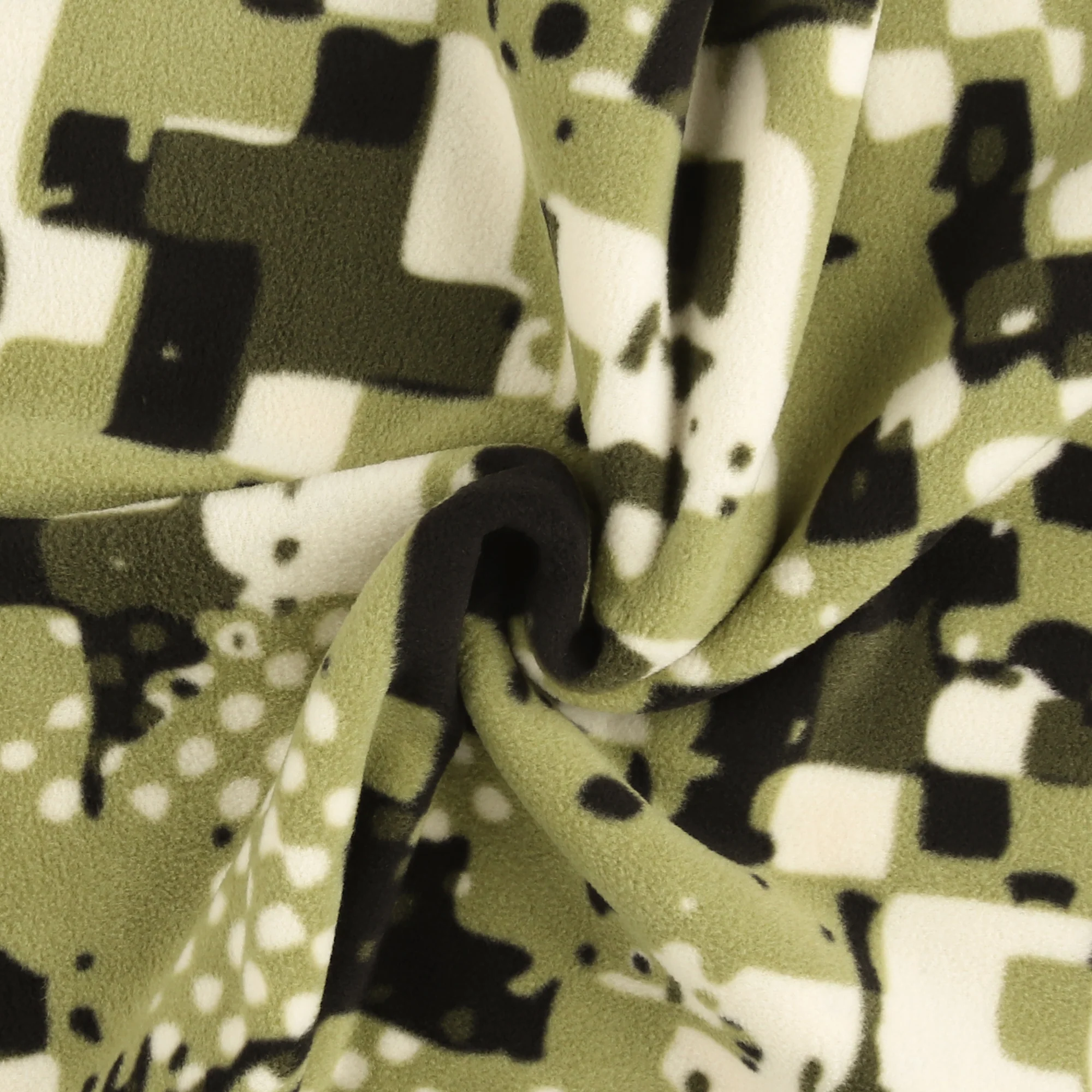 Mountain Fleece Prints - Abstract Houndstooth - 037 - Olive - Image 2