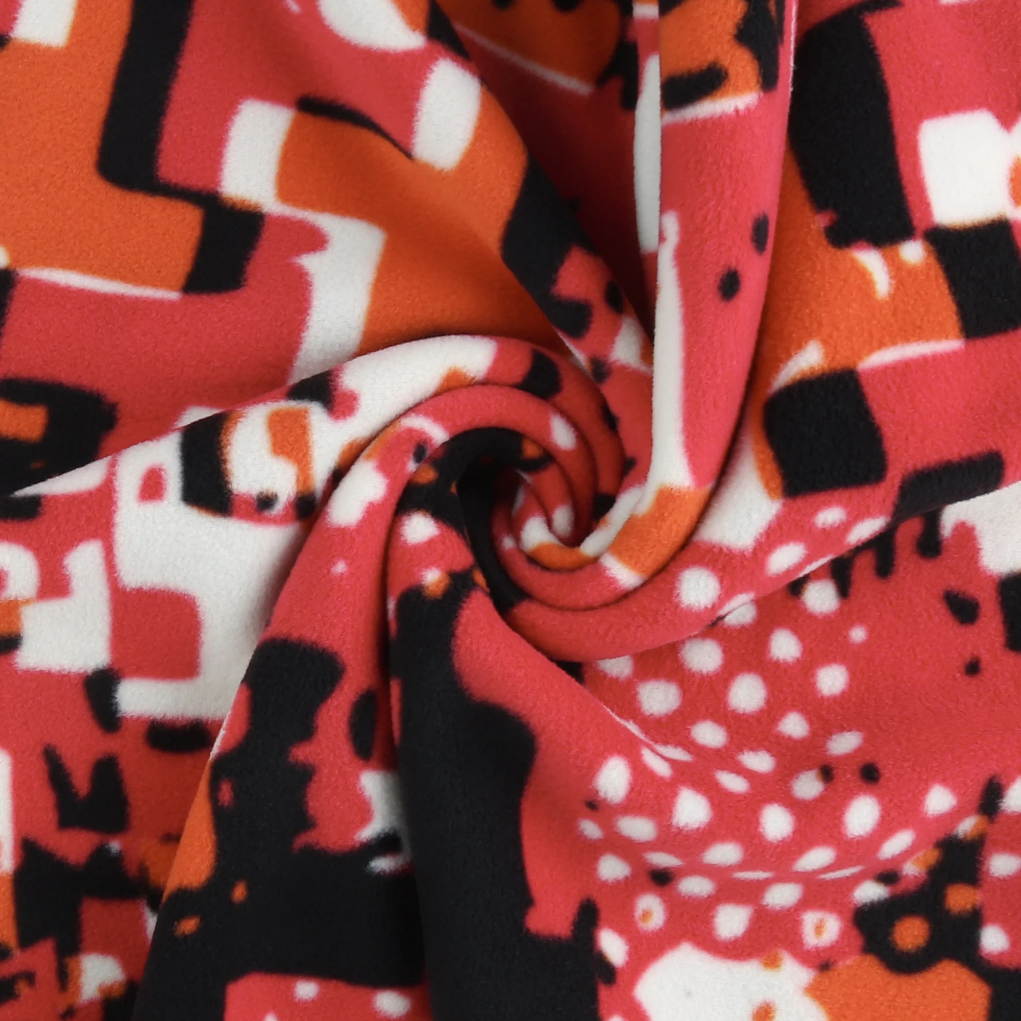 Mountain Fleece Prints - Abstract Houndstooth - 038 - Red - Image 2