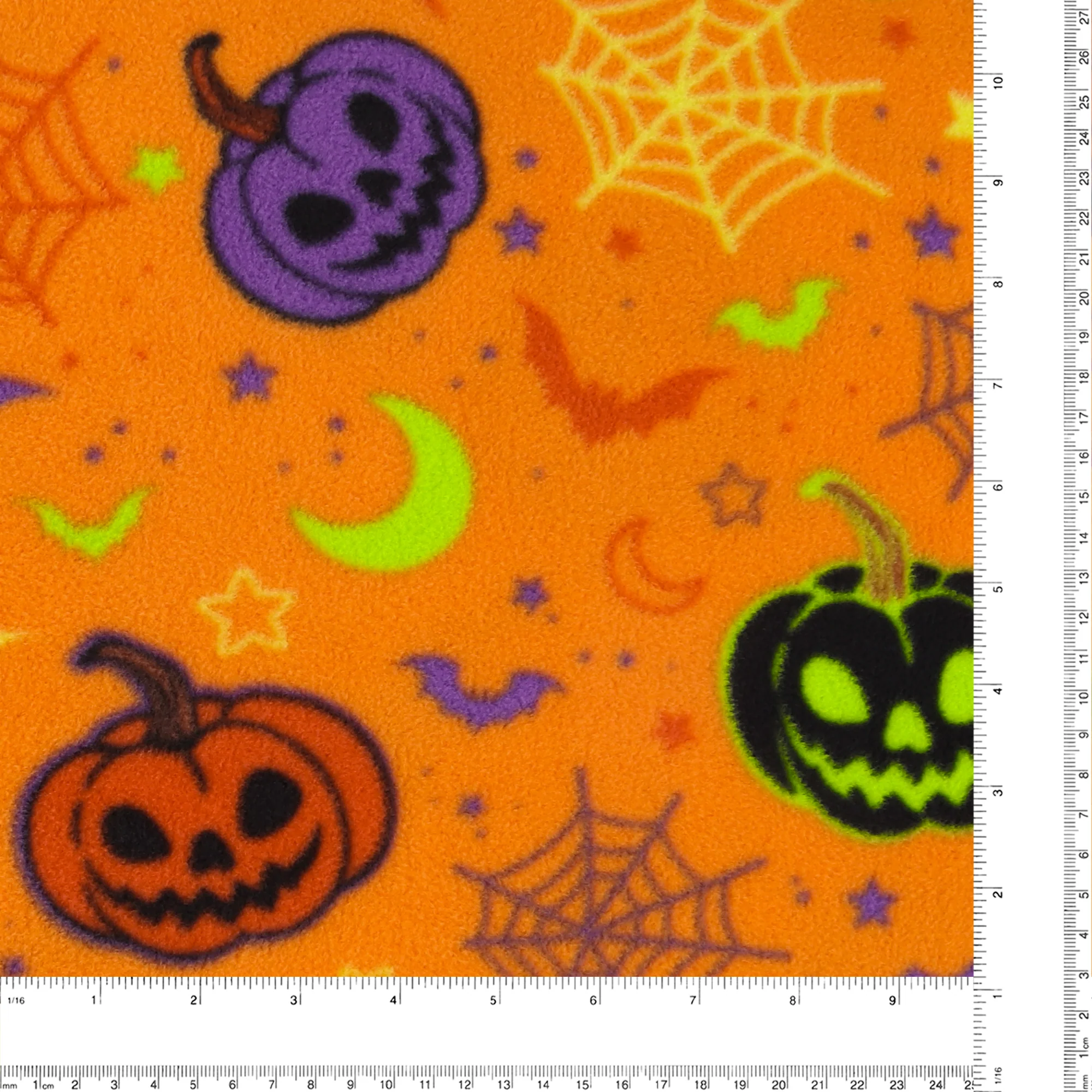 Mountain Fleece Prints - Happy Halloween - 044 - Orange - Image 3